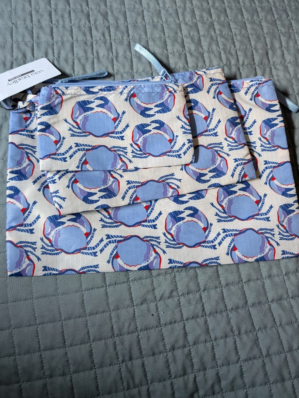 Vera Bradley Feelin' Crabby 3 Pouch Organizer Set New & Rare